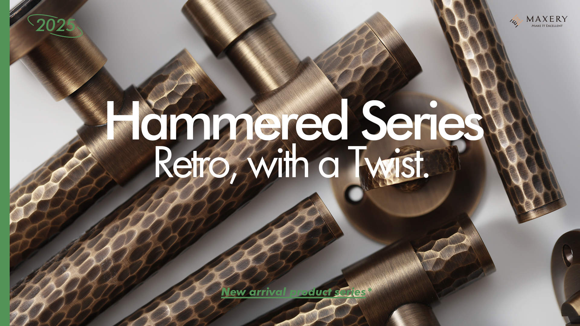 Maxery New arrival Series-Retro Hammered cabinet, pull and door lever handle